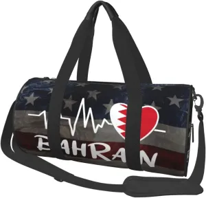 Bahrain Heartbeat Duffel Bag Gym Bag Travel Sports Tote Large Foldable Beach Swim Yoga4