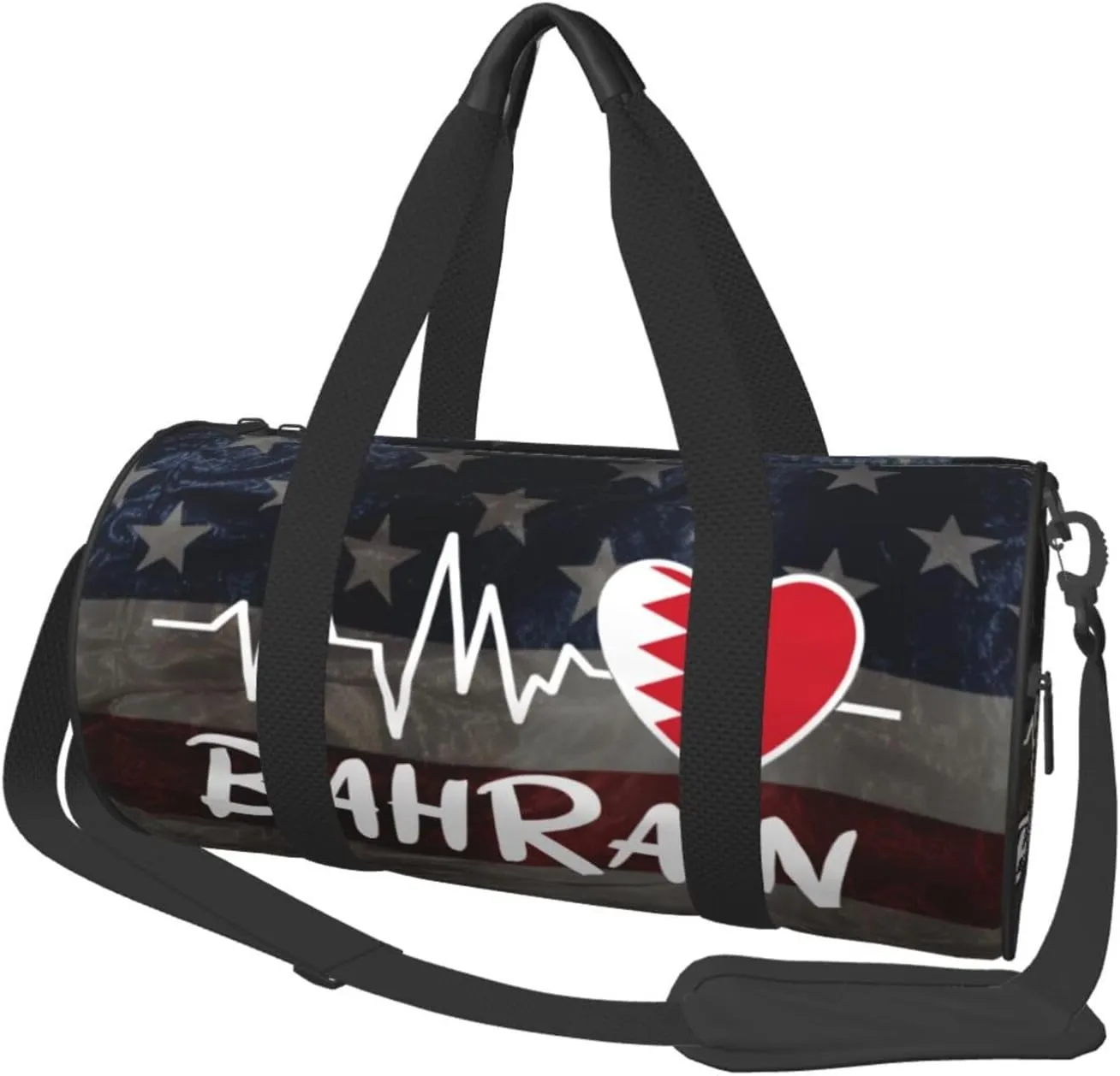 Bahrain Heartbeat Duffel Bag Gym Bag Travel Sports Tote Large Foldable Beach Swim Yoga4