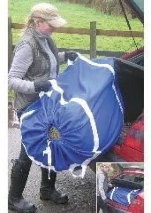 Bale Carrier with Handles and Drawstring, Holds a Full Bale of hay or Straw for no Mess