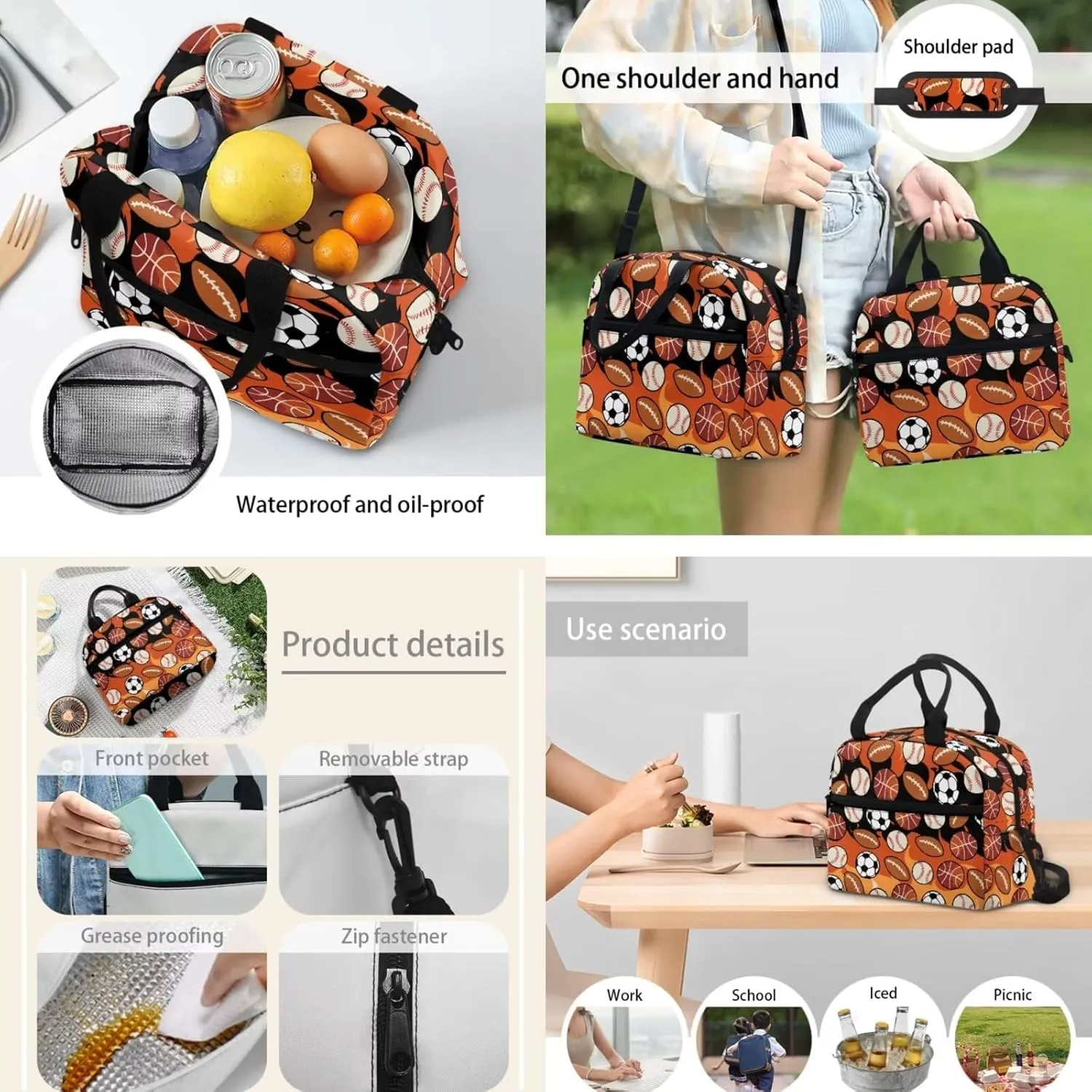 Ball Backpack for Kids, Boys Girls Young Student Bookpack with Lunch Box Pencil Case Kindergarten School Bookbag Back to School Gift