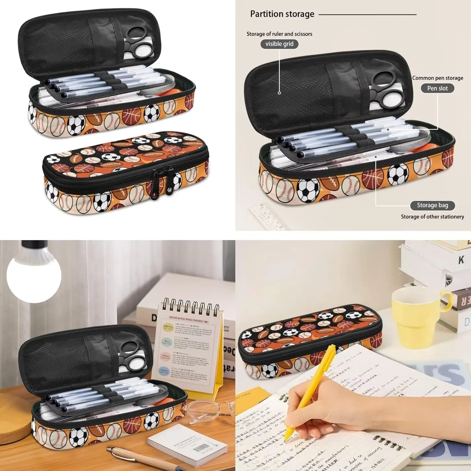 Ball Backpack for Kids, Boys Girls Young Student Bookpack with Lunch Box Pencil Case Kindergarten School Bookbag Back to School Gift