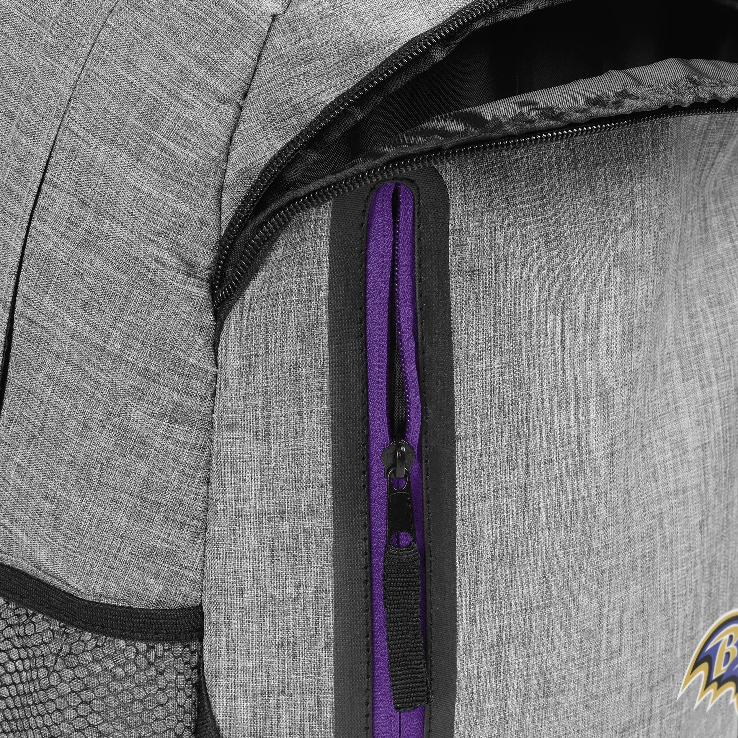 Baltimore Ravens Heather Grey Bold Color Backpack