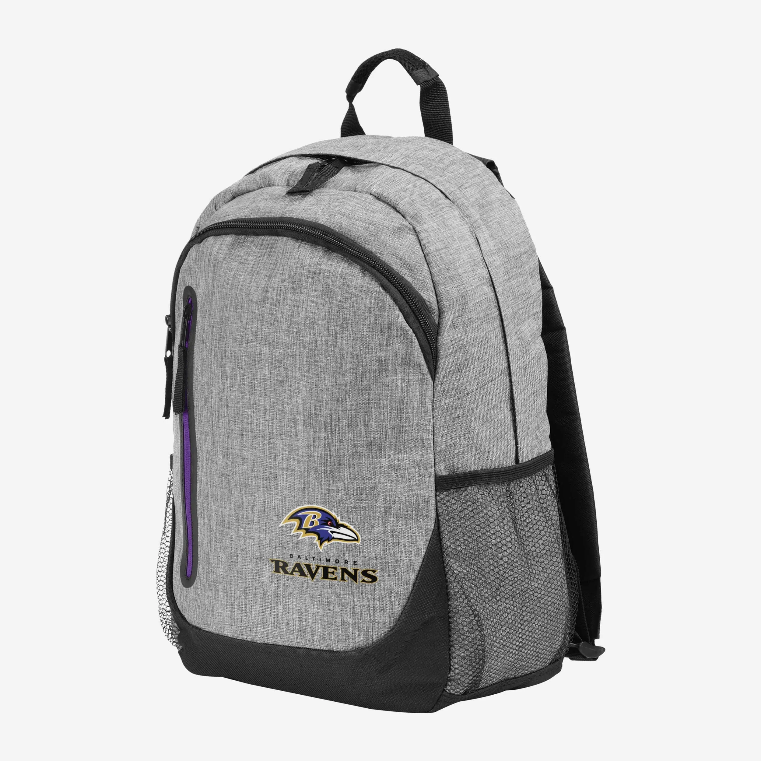 Baltimore Ravens Heather Grey Bold Color Backpack