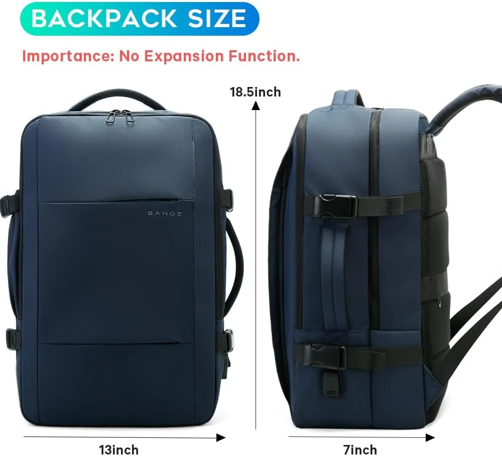 BANGE Travel Backpacks,17-inch Laptop Backpack for Airline Approved,Waterproof Carry On Weekender Backpack for Men and Women
