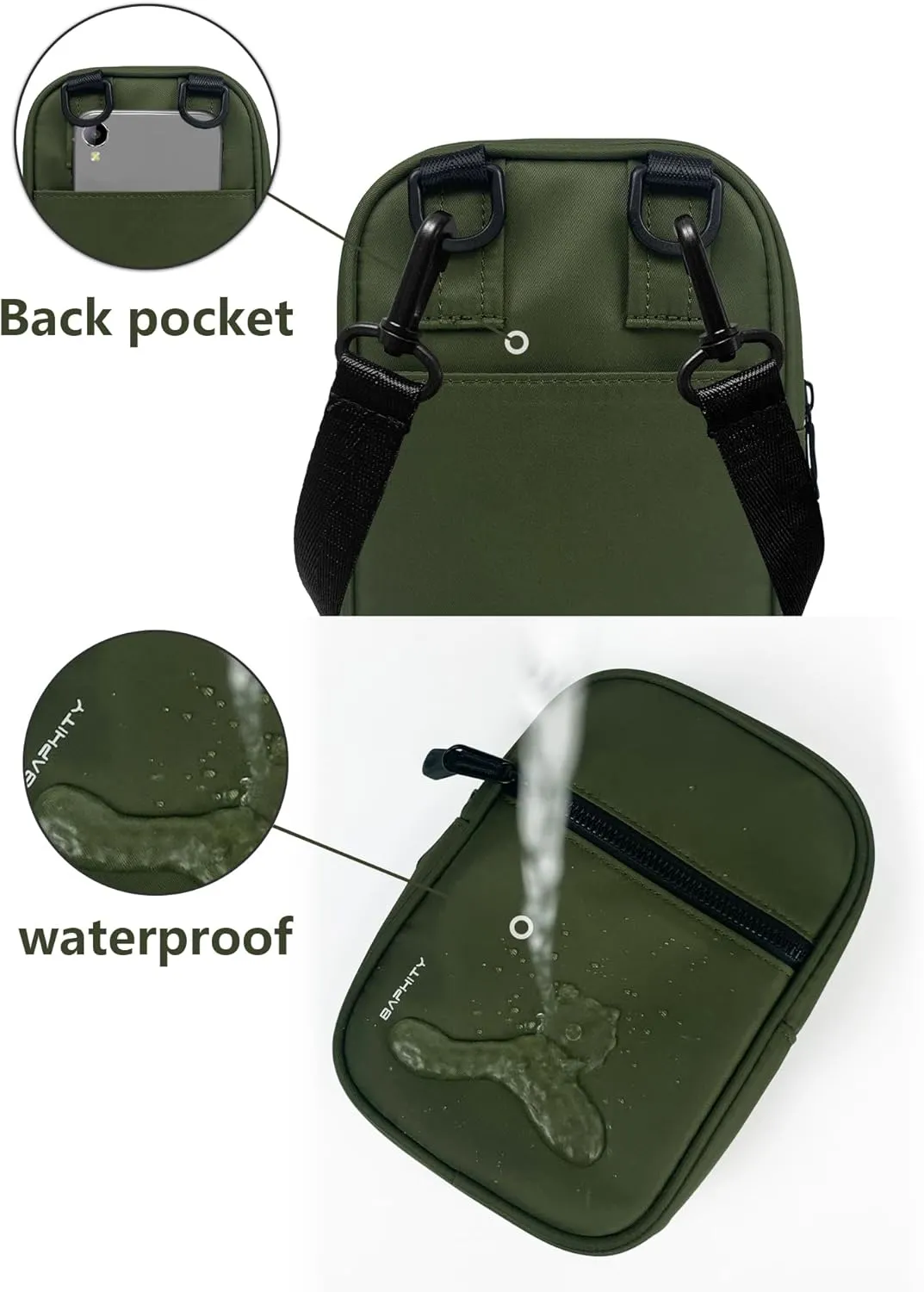 BAPHITY Crossbody Bag Sling Purses for Women Trendy, Convertible Multi Position Fanny Back Pack Sling Bag for Women Cross Body