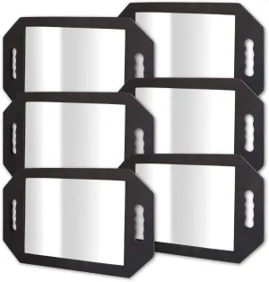BarberMate 6PK Large Rectangular Double Handheld Foam Cushion Mirror with Handles