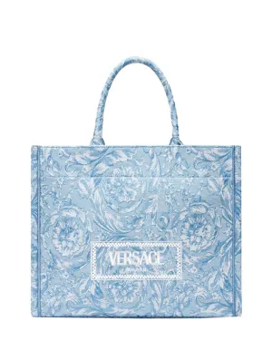 Barocco Athena Large Tote Bag in Baby Blue