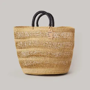 Basket Tote with Leather Handles