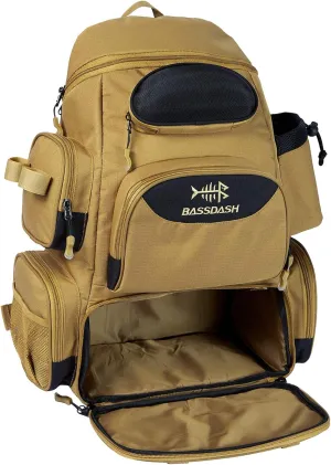 BASSDASH Fishing Tackle Backpack Water Resistant Tactical Bag Soft Tackle Box with Rod Holder and Protective Rain Cover