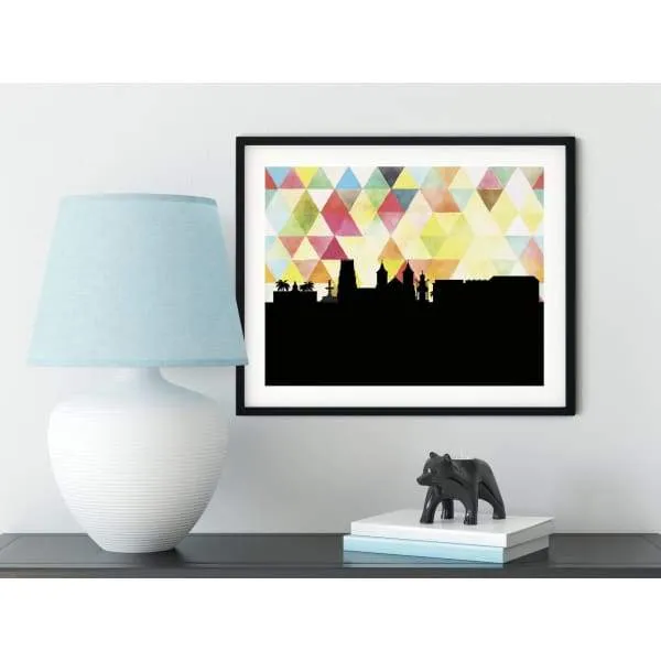 Basseterre, St Kitts and Nevis geometric skyline