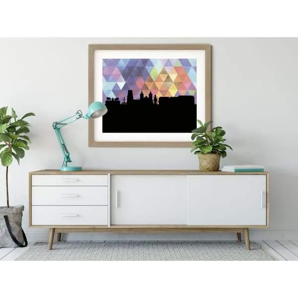 Basseterre, St Kitts and Nevis geometric skyline