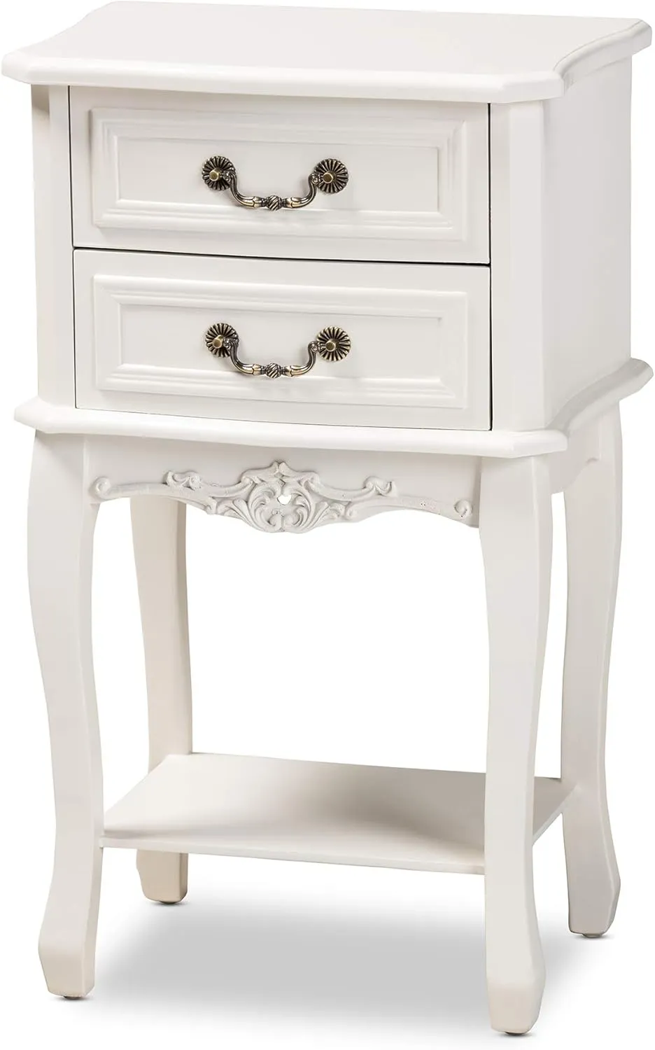 Baxton Studio Nightstands, White/Brass