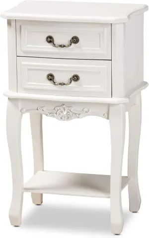 Baxton Studio Nightstands, White/Brass