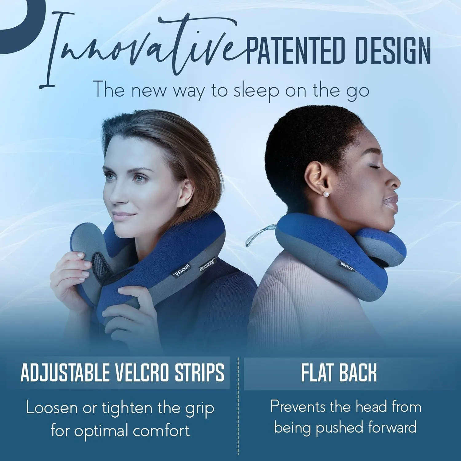 BCOZZY Organic Cotton Double Support Neck Pillow for Travel - 3 Ergonomic Positions for Head, Neck, and Chin Comfort - Ideal for Sleeping Upright on Flights, Cars, and at Home – X-Large, Gray