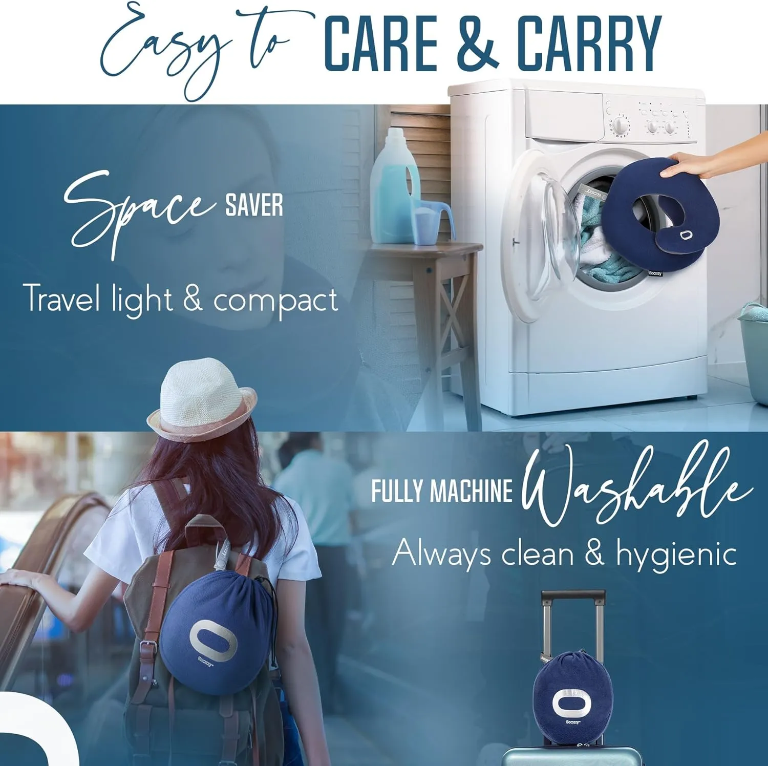 BCOZZY Organic Cotton Double Support Neck Pillow for Travel - 3 Ergonomic Positions for Head, Neck, and Chin Comfort - Ideal for Sleeping Upright on Flights, Cars, and at Home – X-Large, Gray