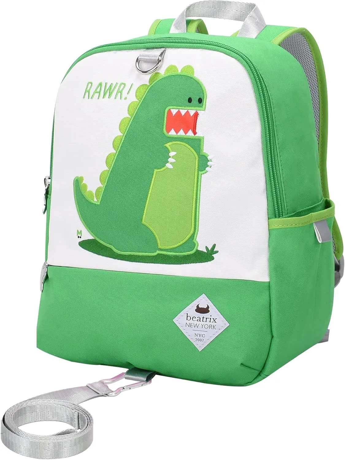 Beatrix New York - Toddler & Kids 11.5" Backpack Bag with Removable Leash for Girls & Boys Unisex (DINOSAUR), Ideal for Preschool & Kindergarten Back to School