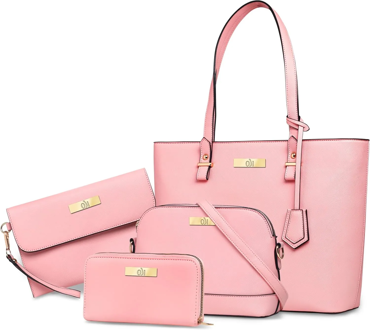 Beautiful Women's Faux Synthetic Fashion Handbags Tote Bag Shoulder Bag Satchel Purse Wallet (4 Pcs Set)