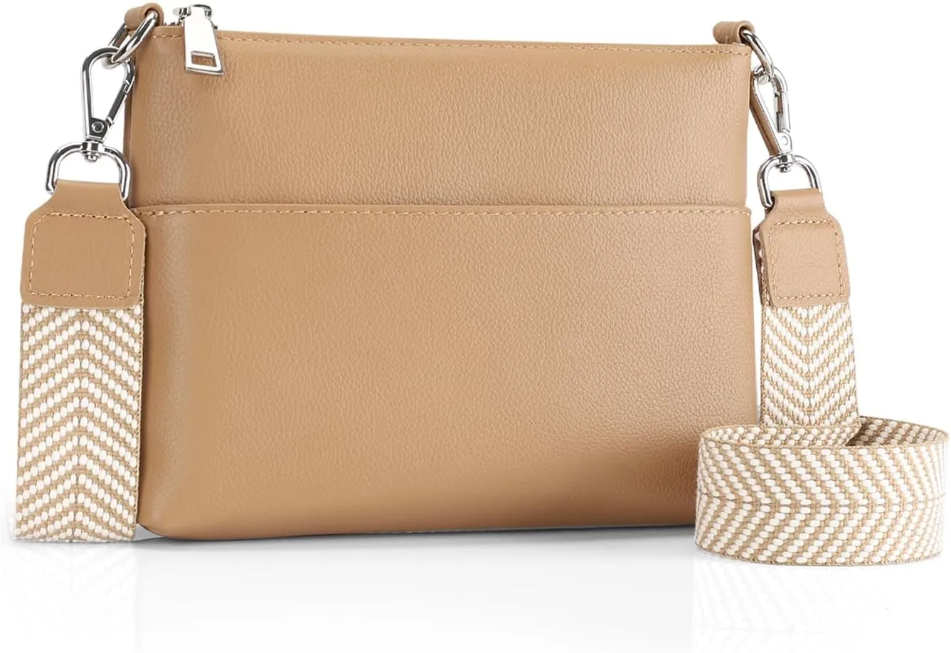 befen Genuine Leather Small Crossbody Purses for Women Travel Cross Body Bags Lightweight with Adjustable Shoulder Strap