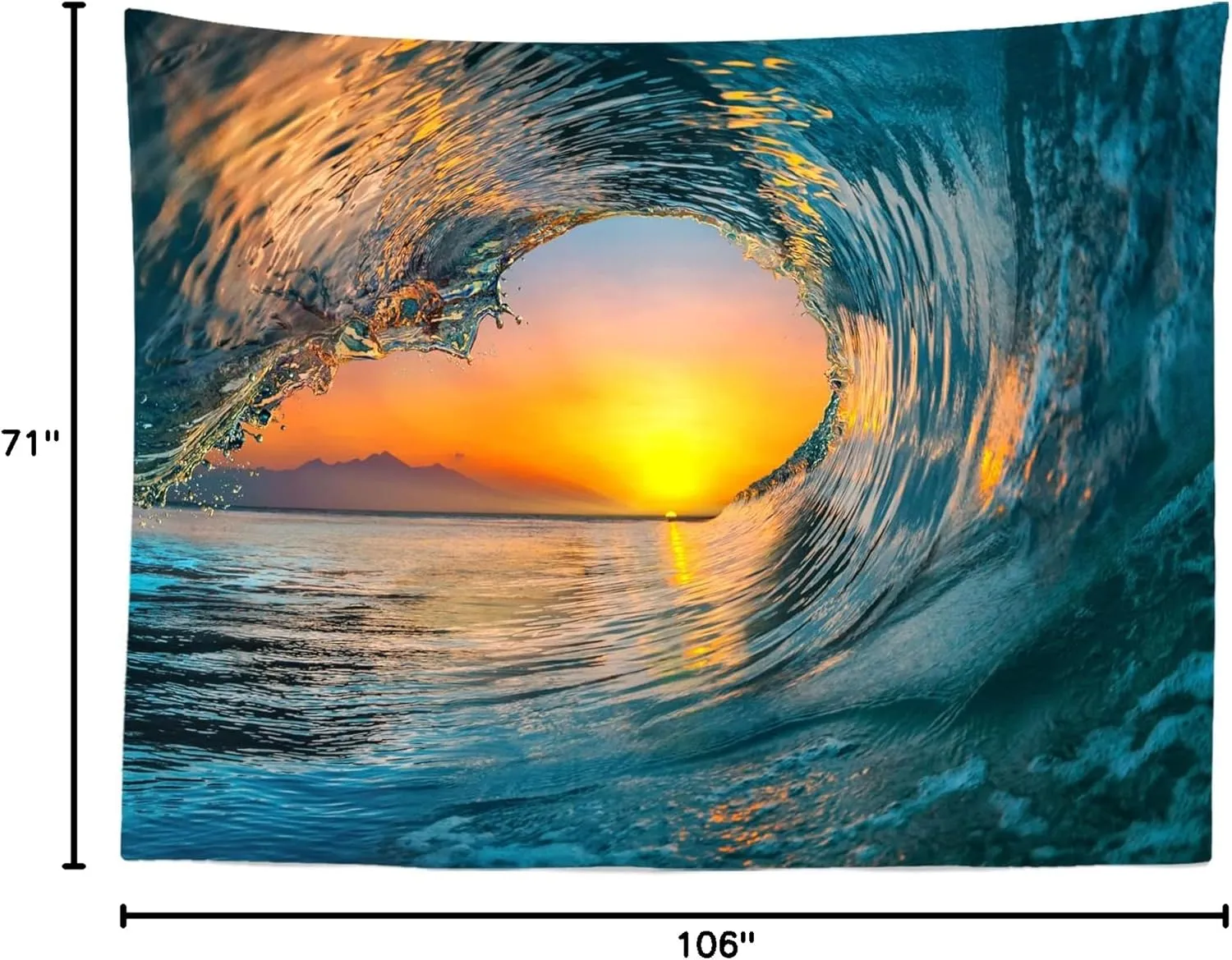 BELECO 9x6ft Fabric Big Ocean Waves Photography Backdrop Tropical Summer Sea Wave Backdrop Surfing Wave Water Sport Sunset Background Wallpaper Children Baby Surfing Birthday Party Photo Props