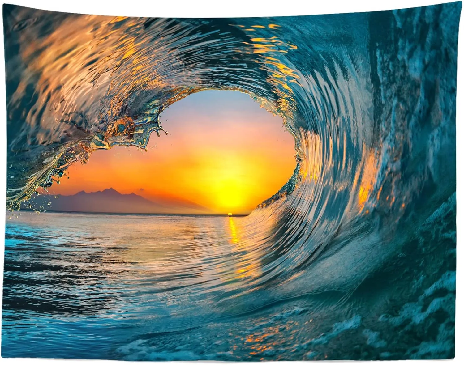 BELECO 9x6ft Fabric Big Ocean Waves Photography Backdrop Tropical Summer Sea Wave Backdrop Surfing Wave Water Sport Sunset Background Wallpaper Children Baby Surfing Birthday Party Photo Props