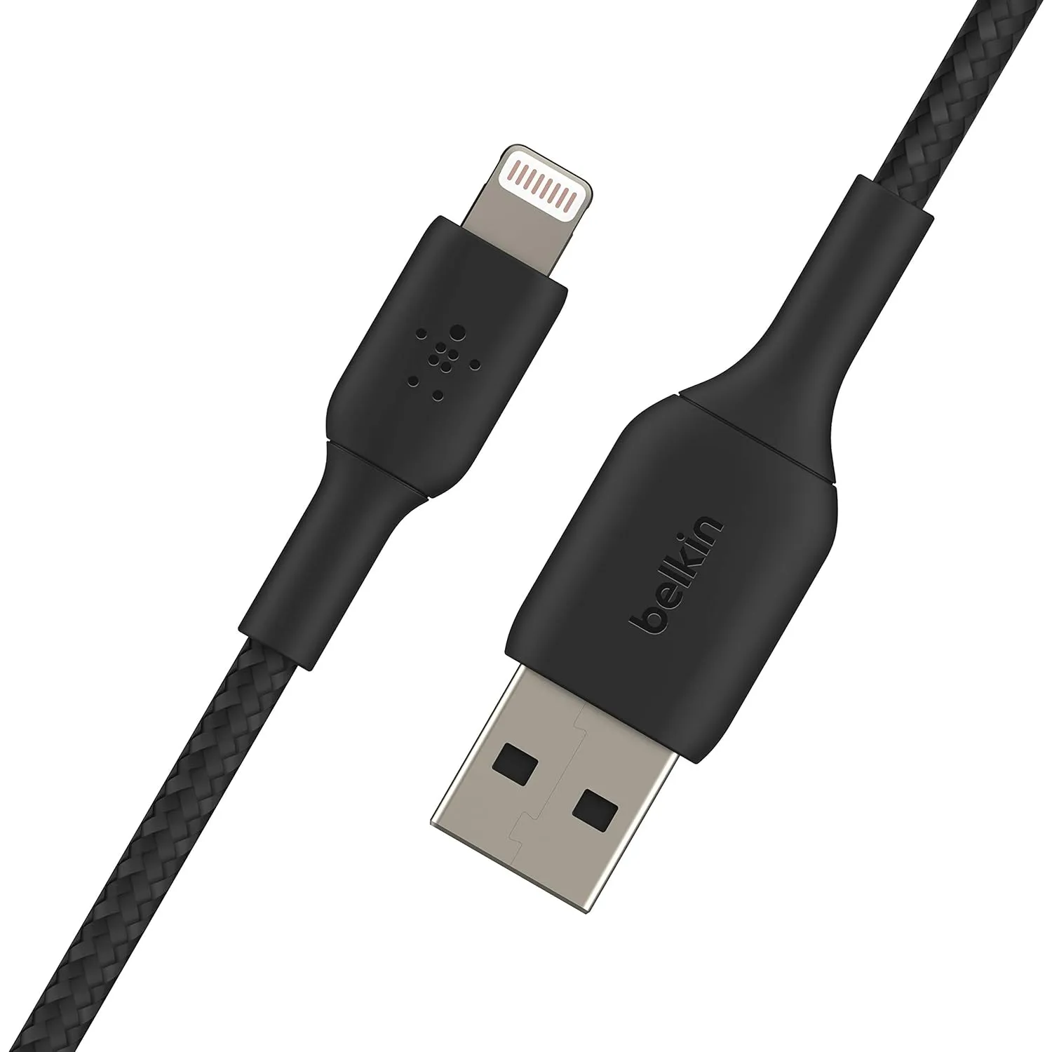 Belkin BoostCharge Braided Lightning Cable - 6.6ft/2M - MFi Certified Apple iPhone Charger USB to Lightning Cable 6ft - iPhone Cable - iPhone Charger Cable - Apple Charger - USB Phone Charger - Black