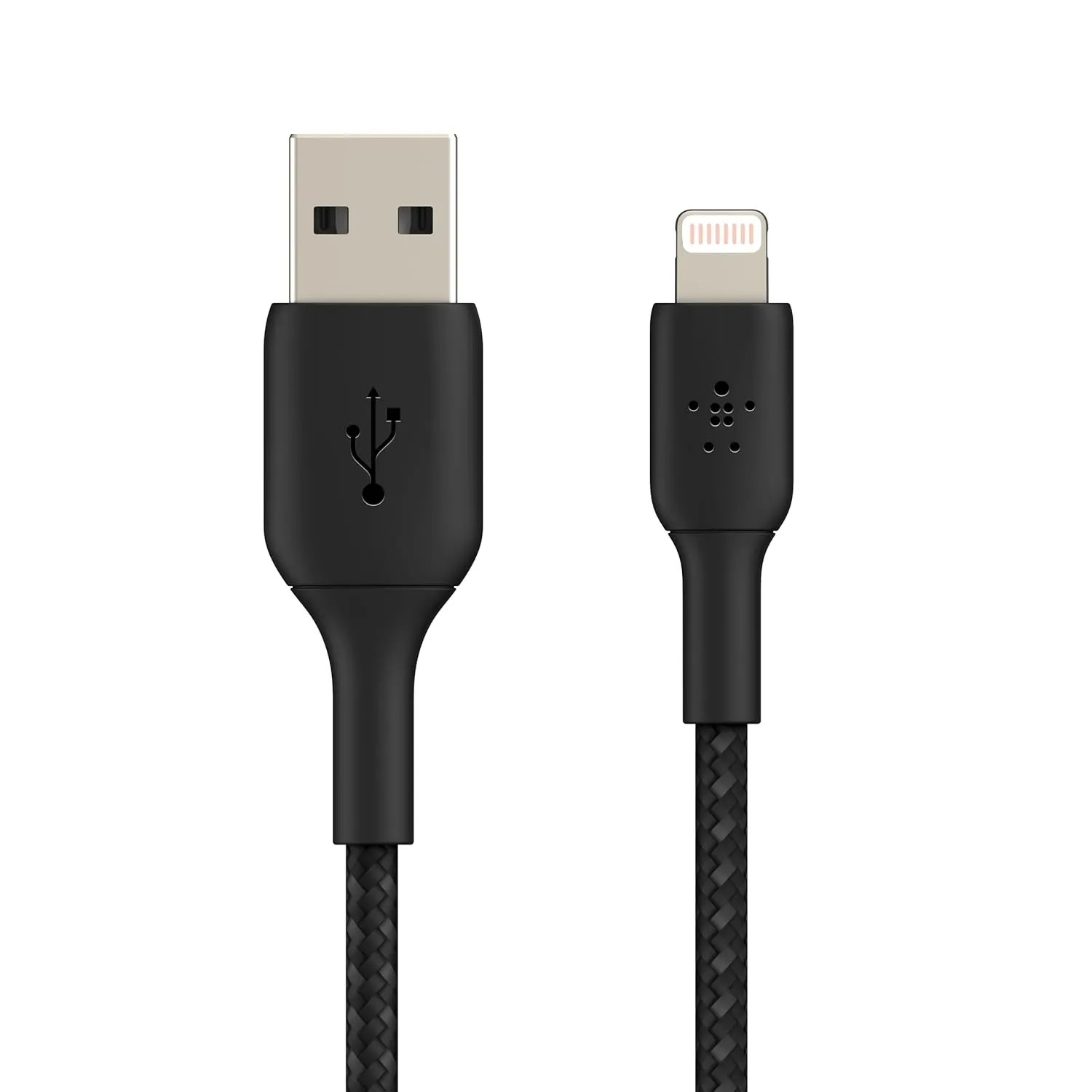 Belkin BoostCharge Braided Lightning Cable - 6.6ft/2M - MFi Certified Apple iPhone Charger USB to Lightning Cable 6ft - iPhone Cable - iPhone Charger Cable - Apple Charger - USB Phone Charger - Black