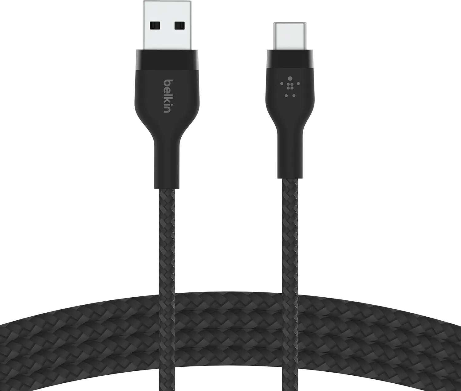 Belkin BoostCharge Pro Flex Braided USB-C to USB-A Cable (1M/3.3FT) USB-IF Certified Fast Charging Cable for iPhone 16, iPhone 16 Pro, iPad, Galaxy S25, Note, Pixel, Nintendo Switch 2 & More - Black