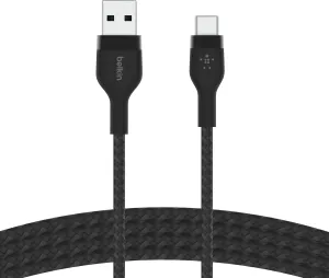 Belkin BoostCharge Pro Flex Braided USB-C to USB-A Cable (1M/3.3FT) USB-IF Certified Fast Charging Cable for iPhone 16, iPhone 16 Pro, iPad, Galaxy S25, Note, Pixel, Nintendo Switch 2 & More - Black