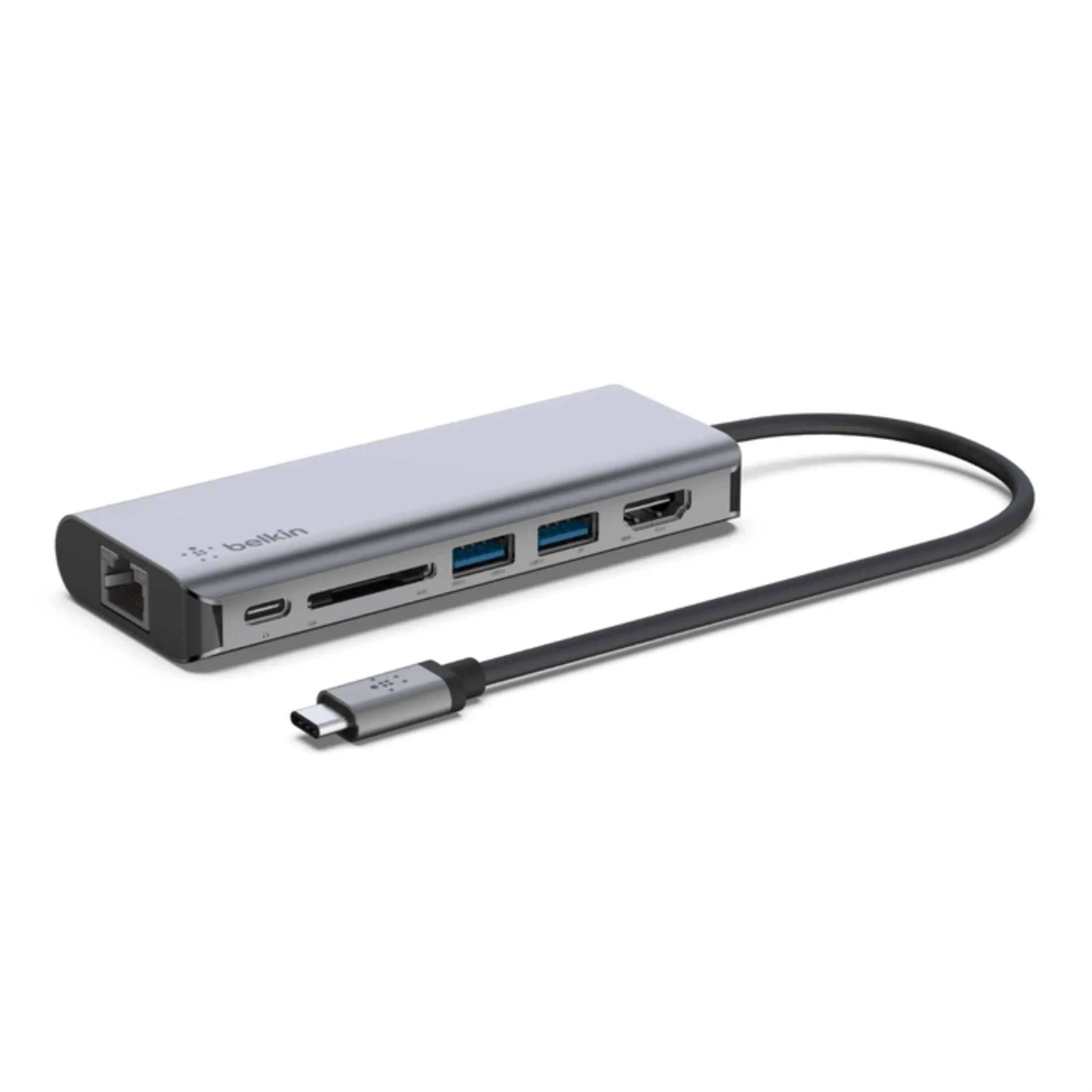 Belkin Connect USB-C 6-in-1 Multiport Adapter Silver AVC008BTSGY