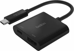 Belkin USB C to HDMI Adapter   USBC Charging Port to Charge While You Display, Supports 4K UHD Video, Passthrough Power up to 60W for Connected Devices, Compatible with MacBook, iPad, Windows