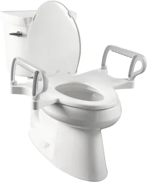 Bemis Assist Toilet Seat with Built-in Support Handles, Hinges Never Loosen, Fits Round and Elongated