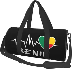 Benin Heartbeat Duffel Bag Gym Bag Travel Sports Tote Large Foldable Beach Swim Yoga4