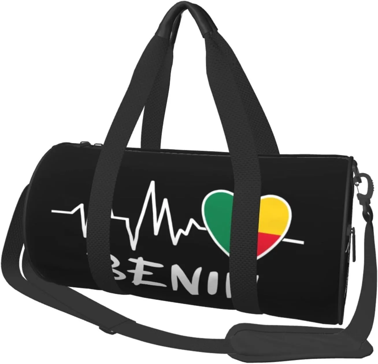 Benin Heartbeat Duffel Bag Gym Bag Travel Sports Tote Large Foldable Beach Swim Yoga4