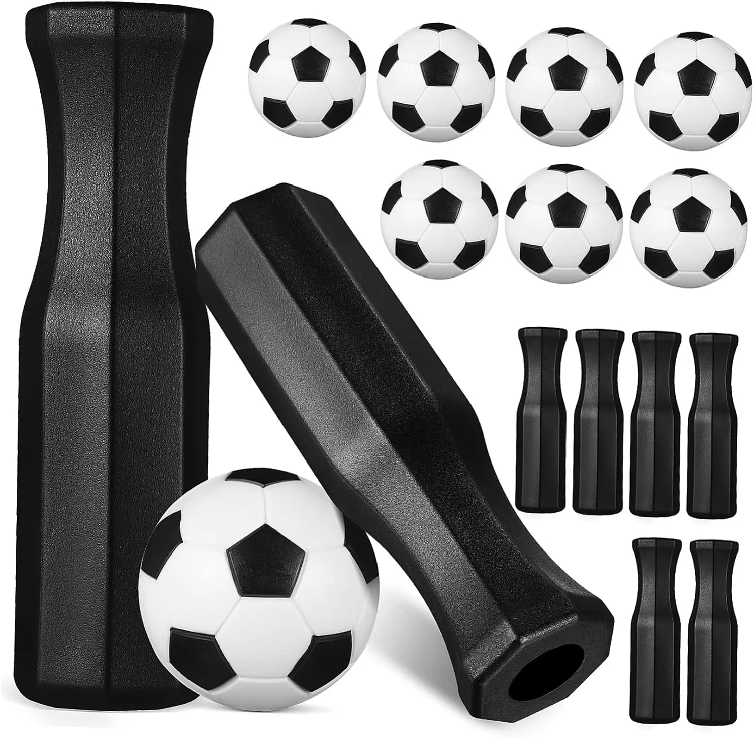 BESPORTBLE 1 Set Octagonal Foosball Handles Ergonomic Grip Table Soccer Replacement Easy Install for Boys and Girls