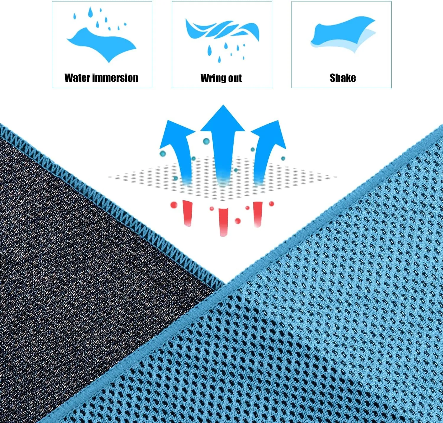 Biange Cooling Towel (Pack of 20, 40"x12") with Pouches for Sports, Workout, Fitness, Gym, Yoga, Golf, Pilates, Travel, Camping & More