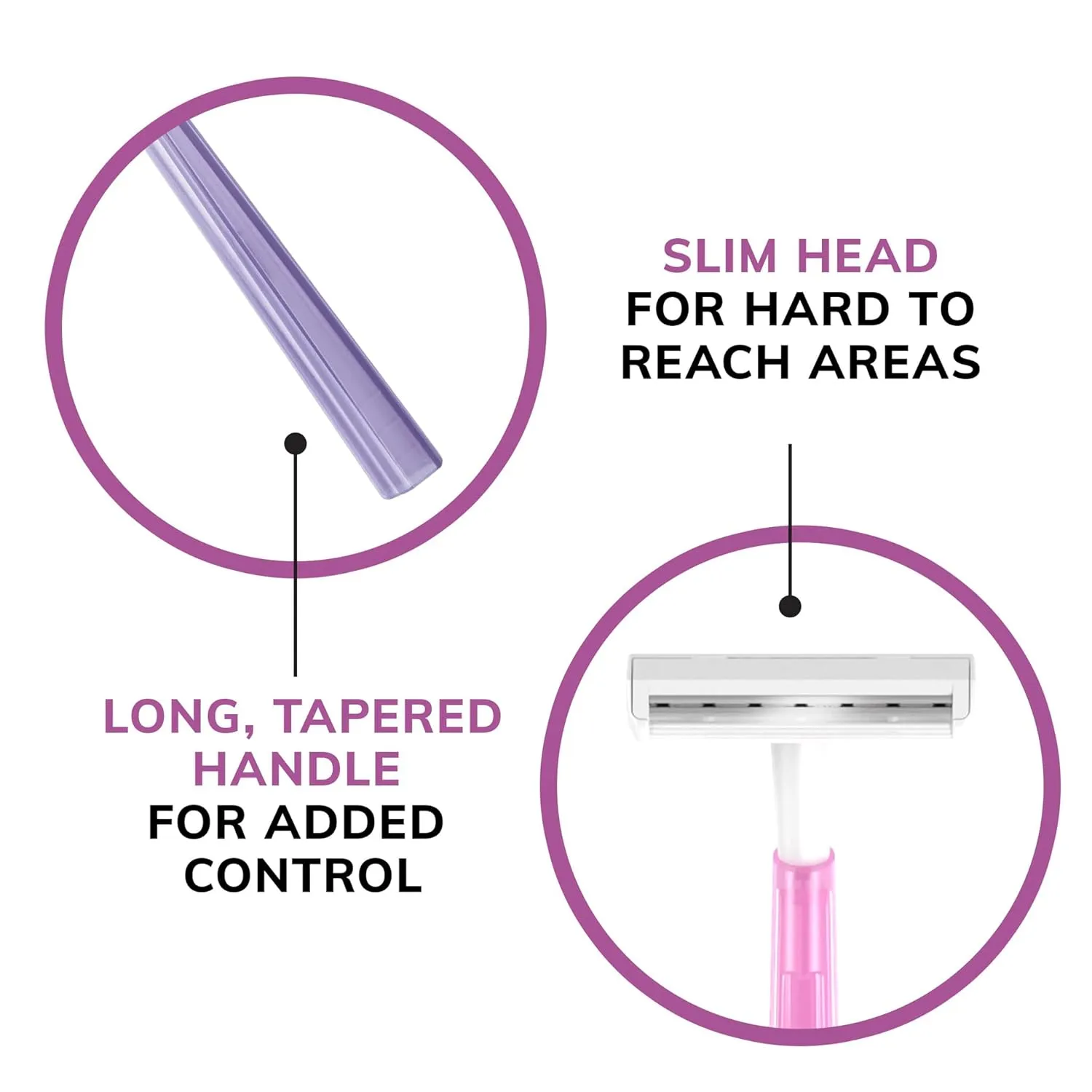 BIC Silky Touch Women's Disposable Razors, With 2 Blades, Pretty Pastel Razor Handles, 40 Count Value Pack of Womens Razors