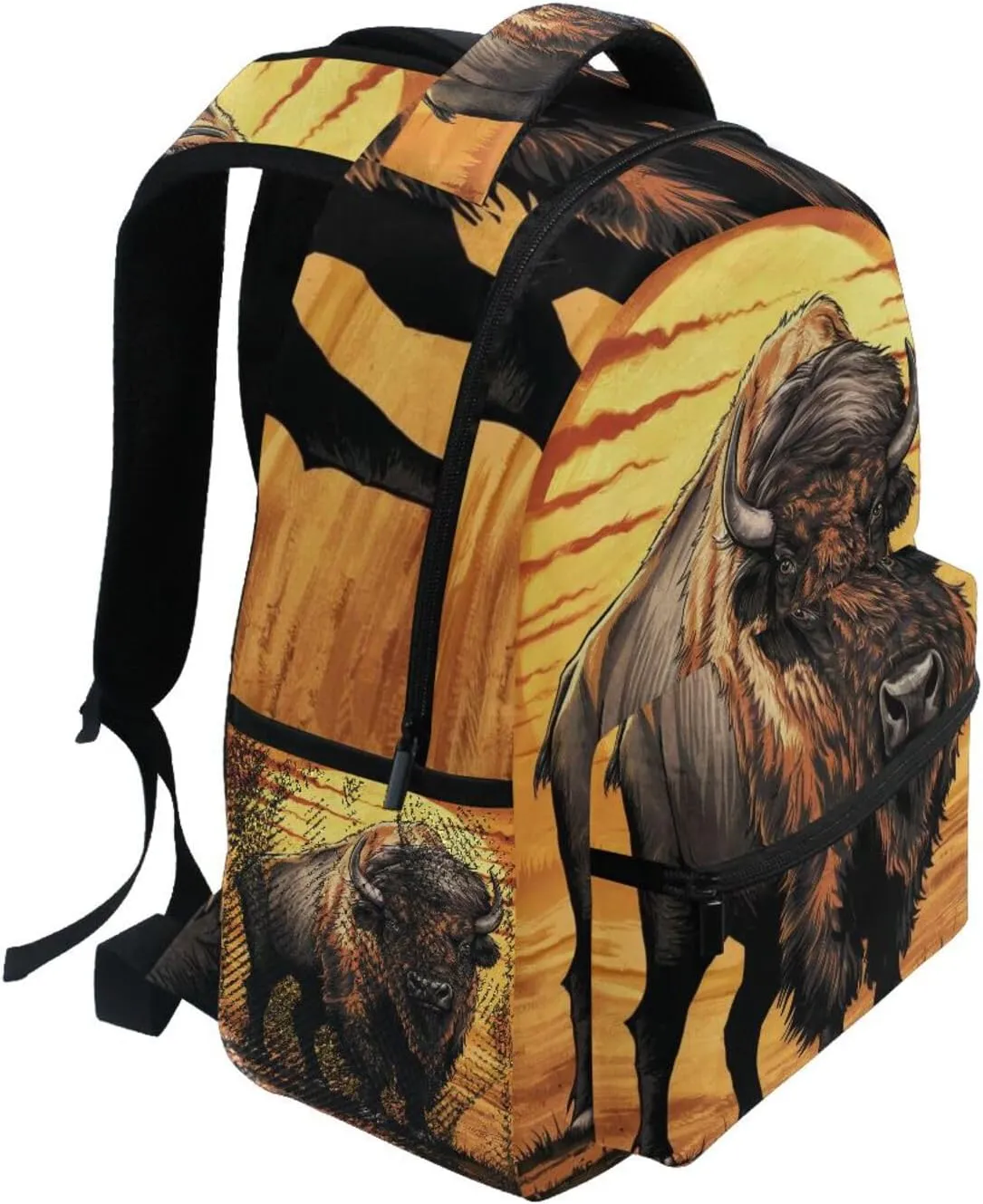 Bison and Sun Boys Girls Kids School Backpacks Bookbag, School Bag Travel Backpack Daypack