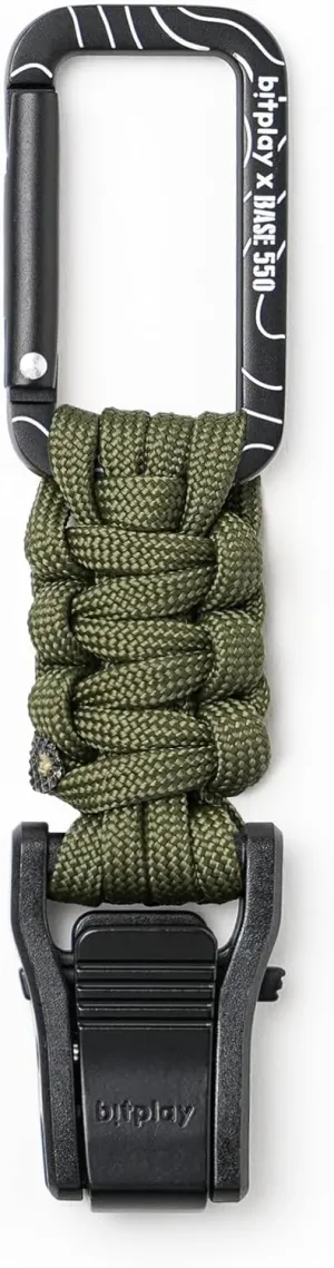 bitplay Paracord Quick-Release Carabiner - Base550/ for Outdoor Adventures/Camping, Hiking, and Gym Activities/for use with hammocks, Keychains, and Other Utility Items