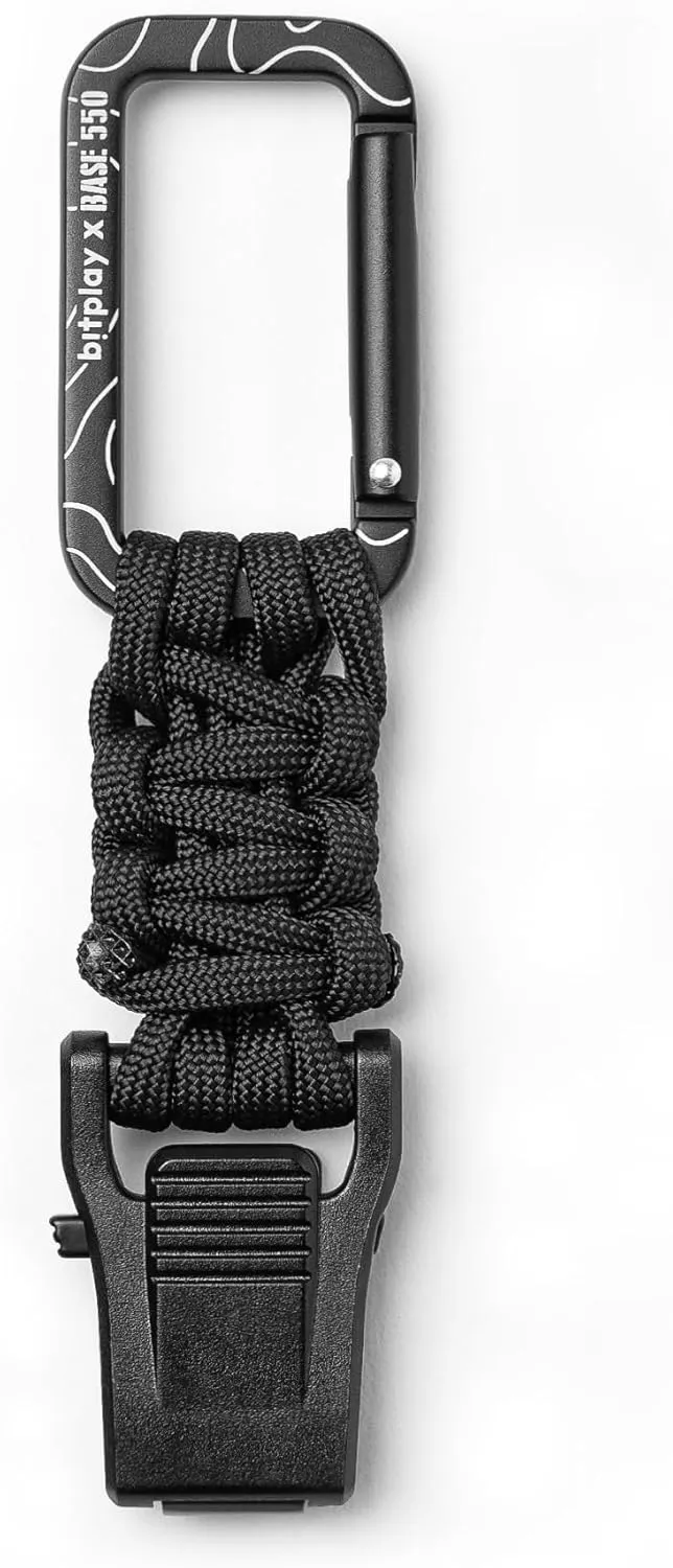 bitplay Paracord Quick-Release Carabiner - Base550/ for Outdoor Adventures/Camping, Hiking, and Gym Activities/for use with hammocks, Keychains, and Other Utility Items