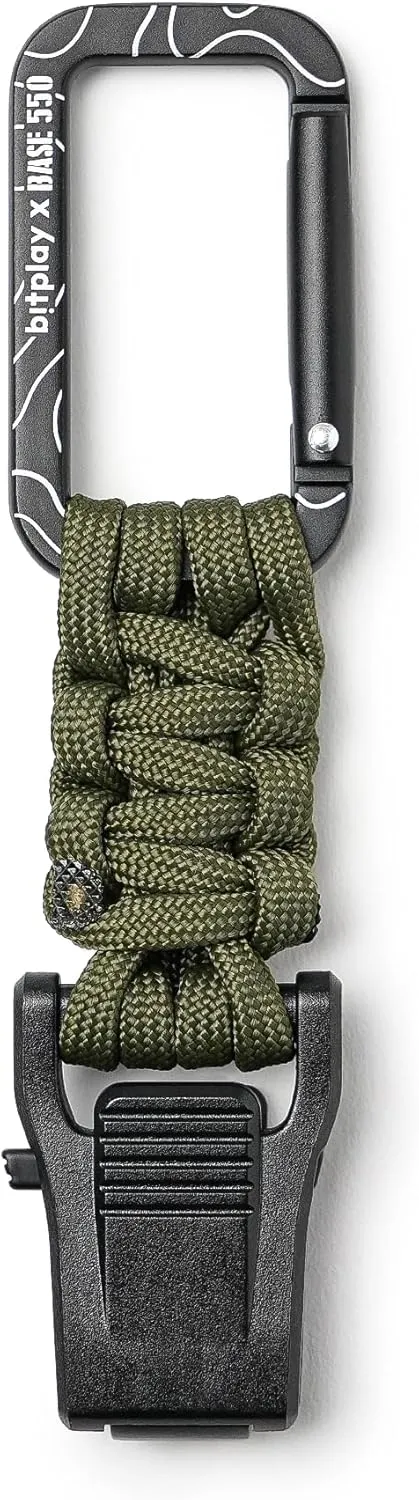 bitplay Paracord Quick-Release Carabiner - Base550/ for Outdoor Adventures/Camping, Hiking, and Gym Activities/for use with hammocks, Keychains, and Other Utility Items