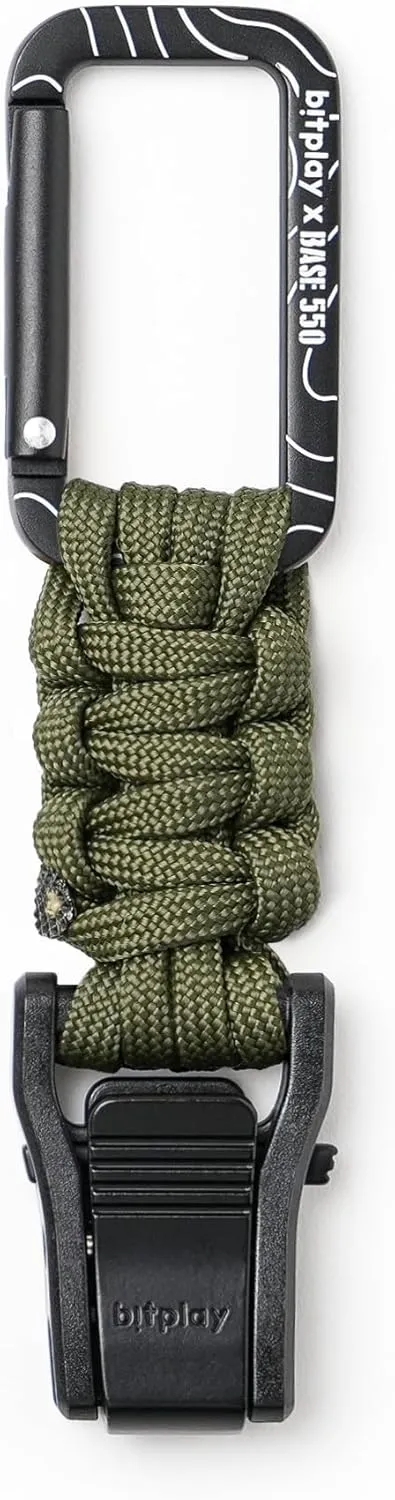 bitplay Paracord Quick-Release Carabiner - Base550/ for Outdoor Adventures/Camping, Hiking, and Gym Activities/for use with hammocks, Keychains, and Other Utility Items