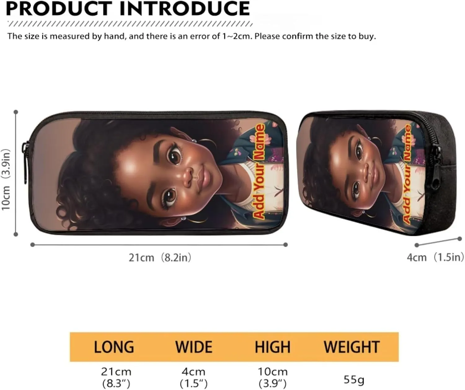 Black African Girls Backpack with Lunch Box for 10-12/12-14/6-8,Afro American Custom Name School Bag for Kids 2Nd/3Rd/4Th/5Th Grade Student Bookbag Lunch Bag Pencil Case