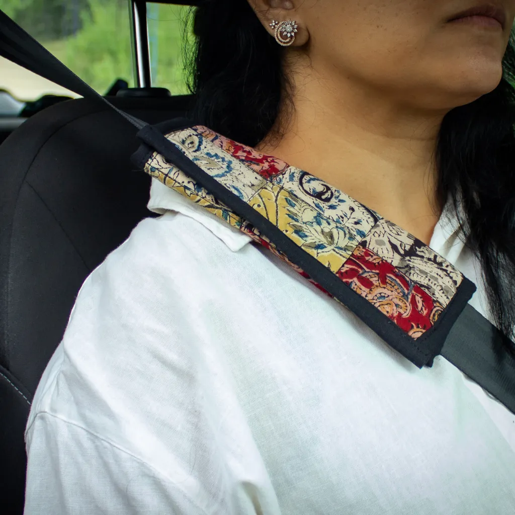 Black handloom seat belt cover or fridge door handle cover