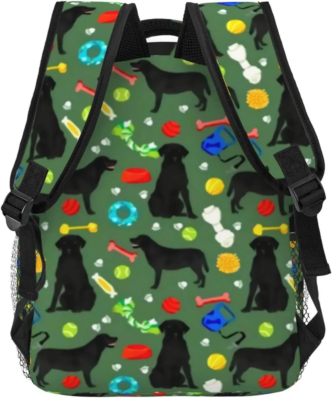 Black Lab Dog Cute Labrador Toys Design Green Backpack Laptop Backpack Sports Travel Shoulder bag Light casual backpack