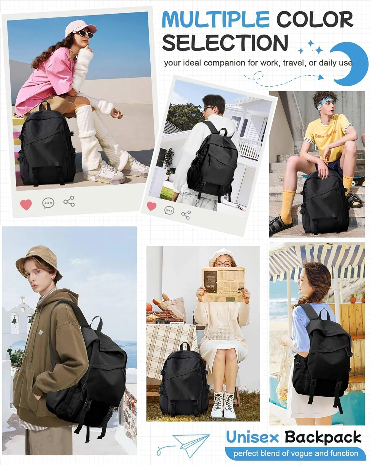 Black Large School Backpack Large Middle High School Book Bag for Boys Girls Elementary School Bag Back to School Bag for Teens Mochila Escolar para Niños Adolescentes Gifts