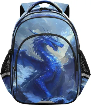 Blue Dragon Icy Scales Backpack for Kids Boys Girls School Bag Elementary Bookbag Travel Rucksack Medium