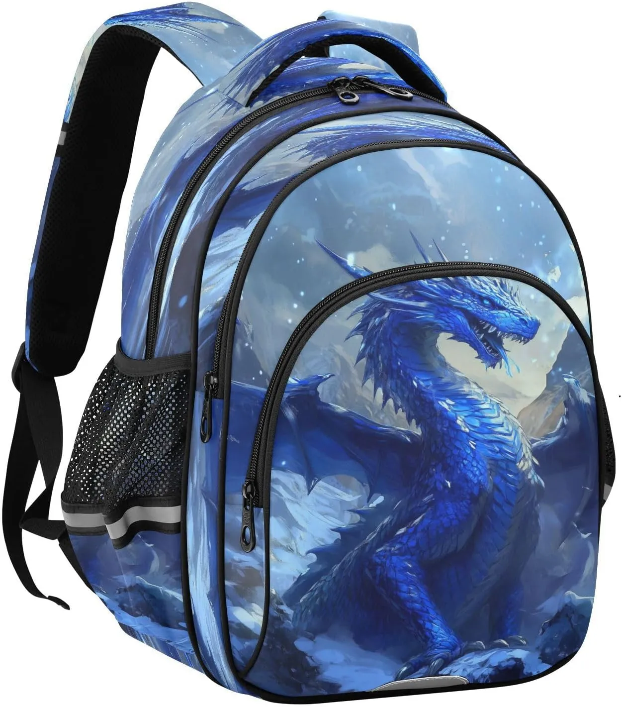 Blue Dragon Icy Scales Backpack for Kids Boys Girls School Bag Elementary Bookbag Travel Rucksack Medium