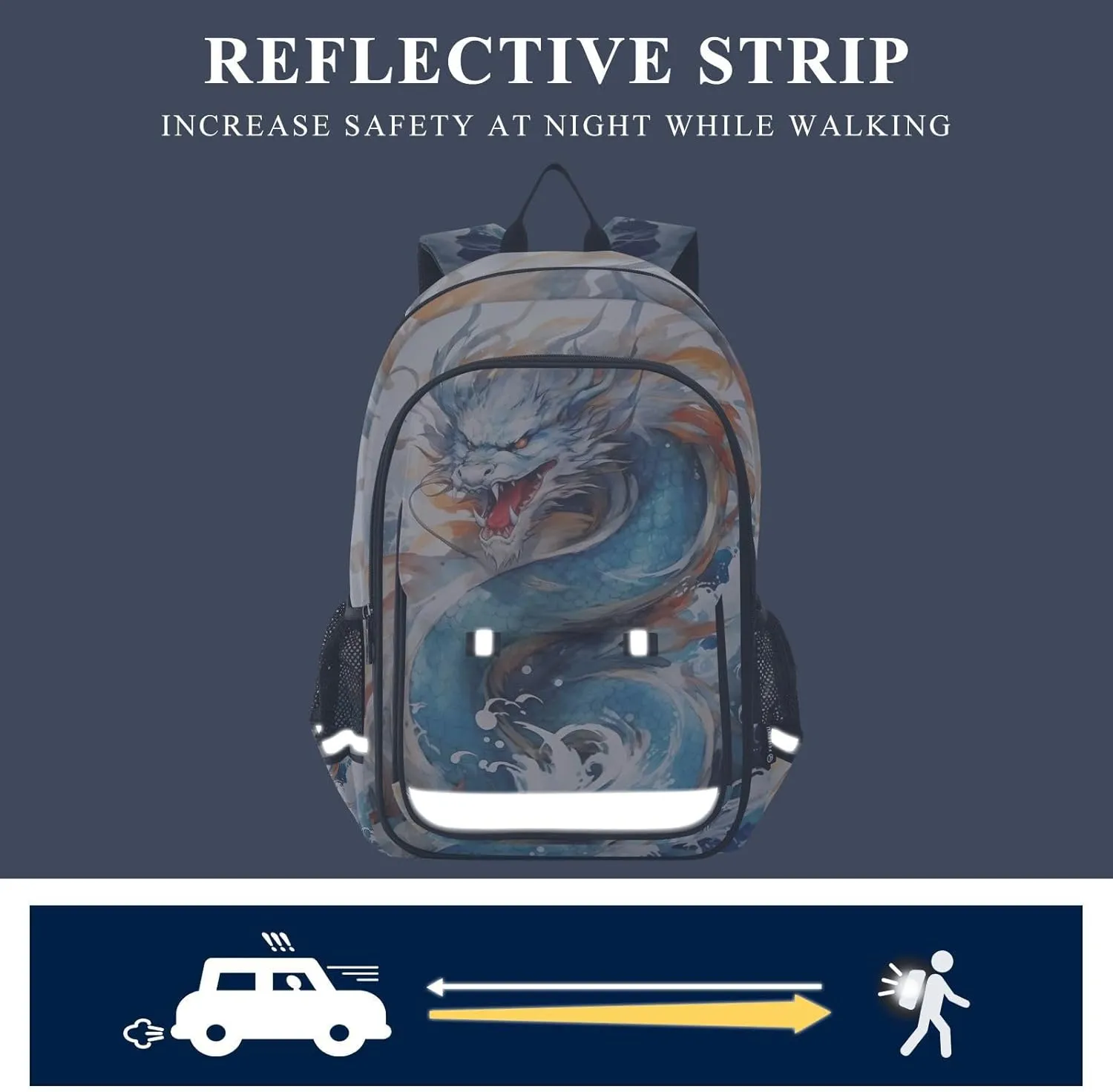 Blue Dragon Kids Backpack Large Capacity Bookbag with Reflective Schoolbag for Girls and Boys 20853111