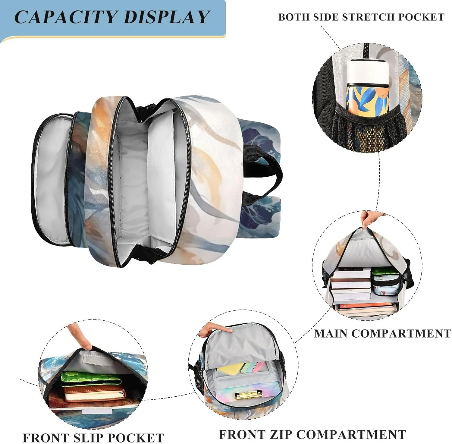 Blue Dragon Kids Backpack Large Capacity Bookbag with Reflective Schoolbag for Girls and Boys 20853111
