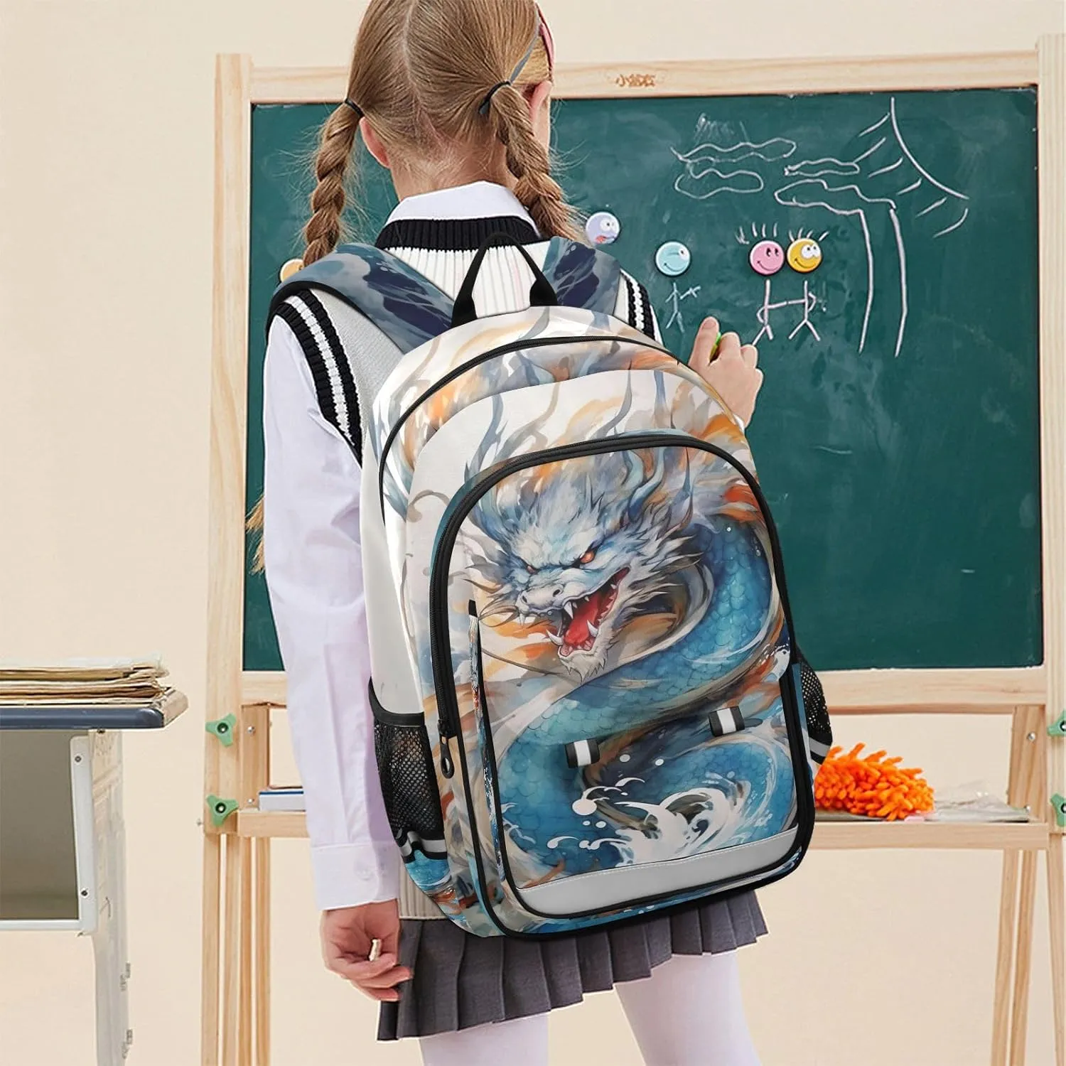 Blue Dragon Kids Backpack Large Capacity Bookbag with Reflective Schoolbag for Girls and Boys 20853111